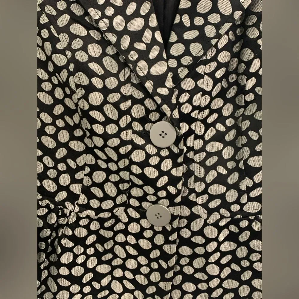 Chic Black Lined Beautiful Patterned Women's Blazer Classic Design - Picture 6 of 11